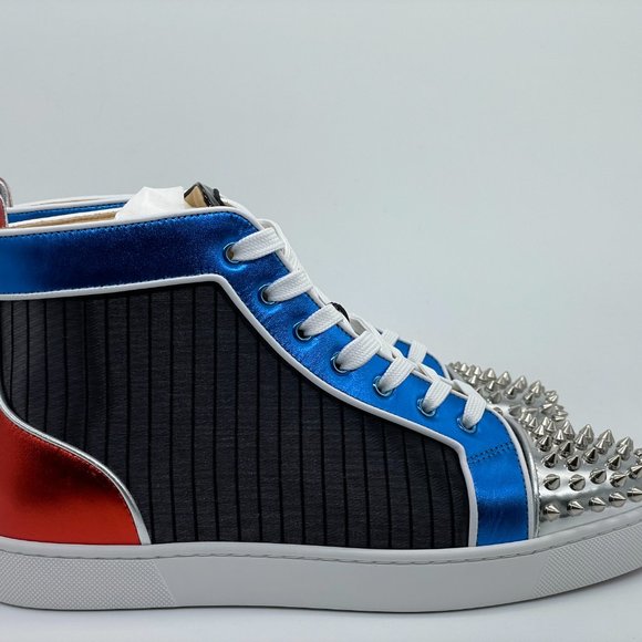 Men’s Christian Louboutin LOU SPIKES ORLATO FLAT Hi High Top Sneakers Shoes 41.5 - Picture 8 of 16